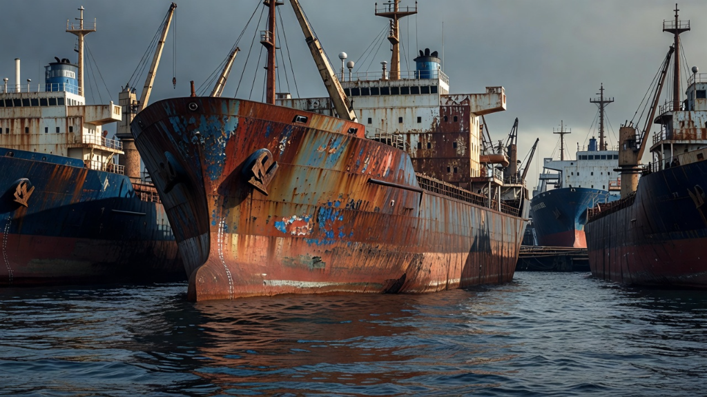 Estaleiro Ilha usa navios abandonados para recuperar espaço