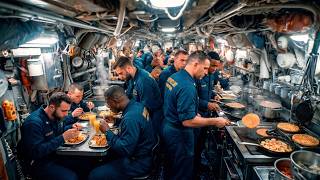Como funciona a cozinha de um submarino militar com até 160 marinheiros a bordo